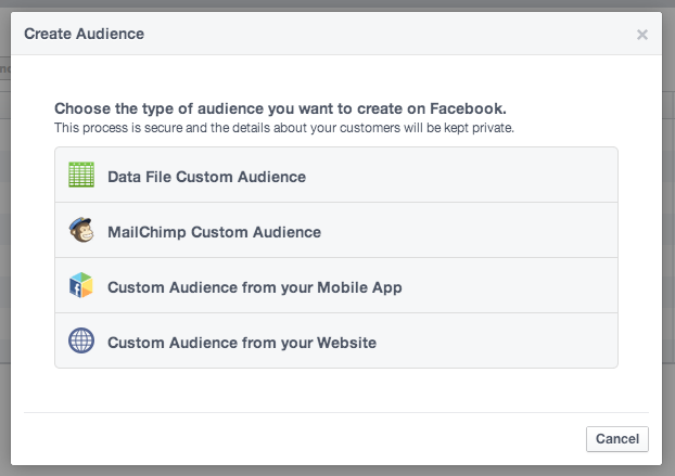 Facebook Custom Audience Types