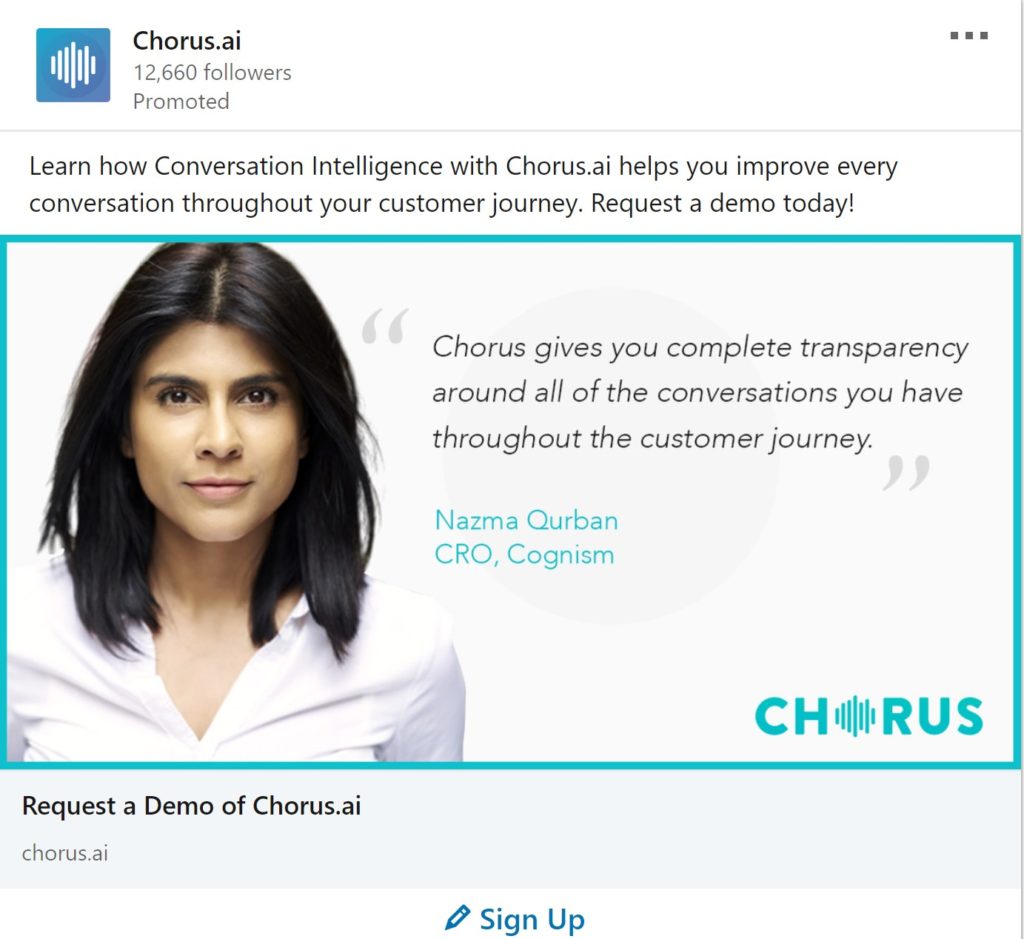 LinkedIn Ad Example Chorus