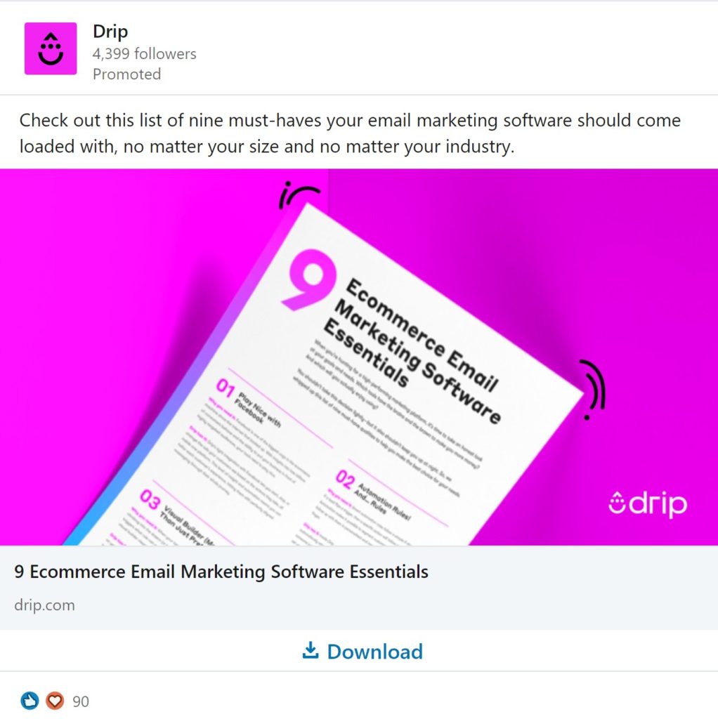 LinkedIn Ad Example Drip