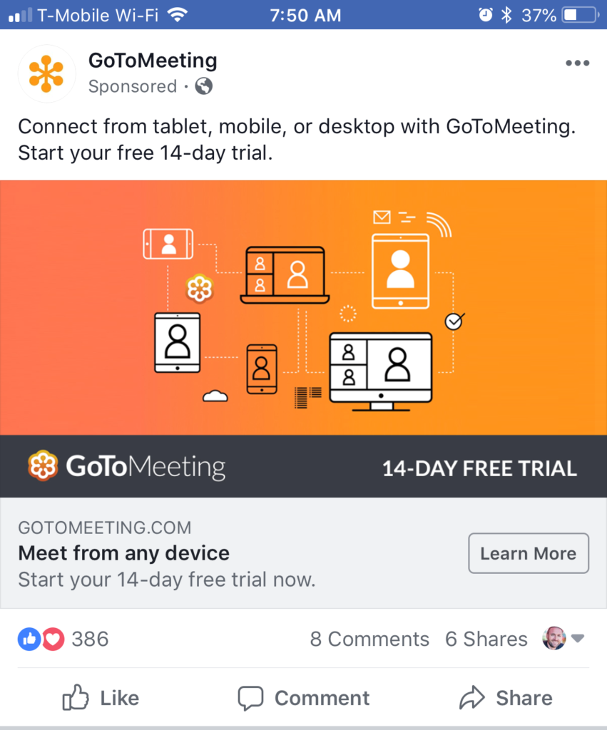 Saas Facebook Ads - GoToMeeting